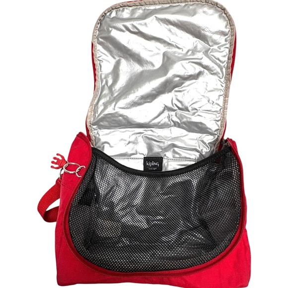 bag lunch KIPLING red nylon 8x9x5 crossbody adjustable strap insulated - Picture 6 of 13